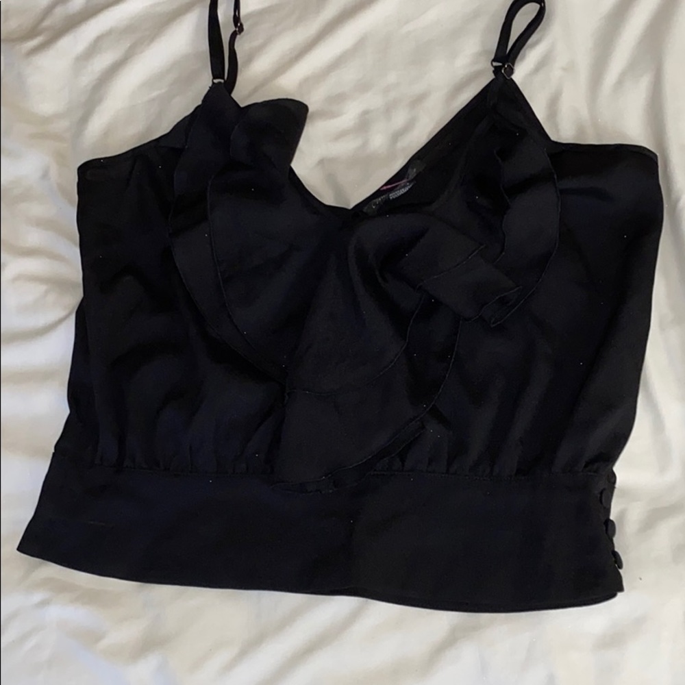 Ruffled Cropped Camisole  Blouse